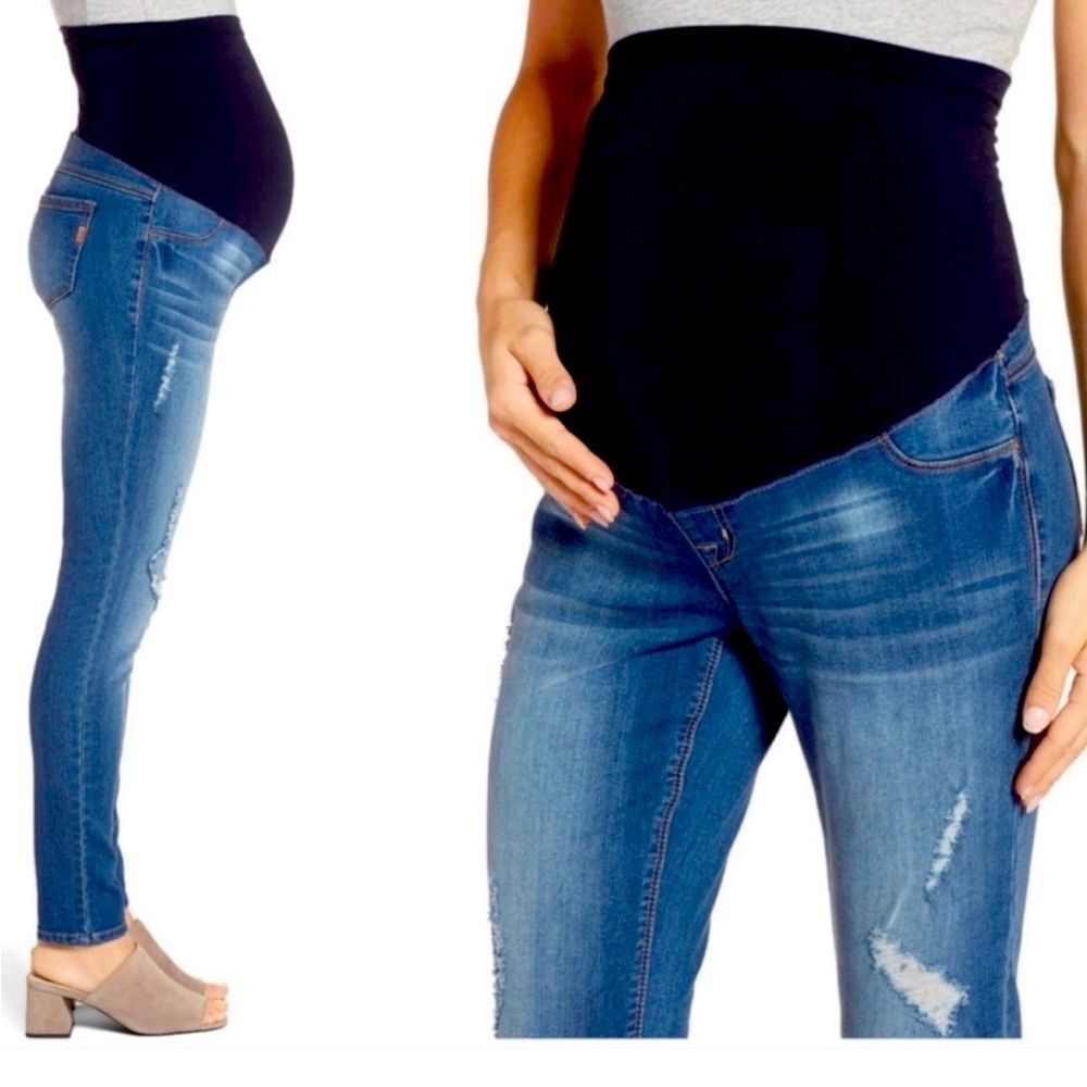 1822 Maternity vintage denim blue jeans | size small